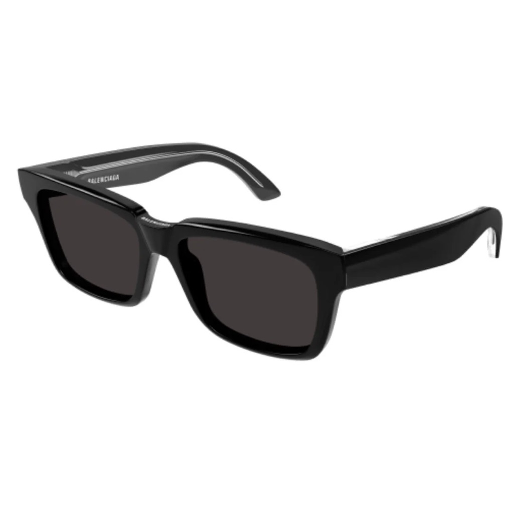 New Balenciaga Square Sunglasses Bb0346s 001 Black Full Rim Eyewear